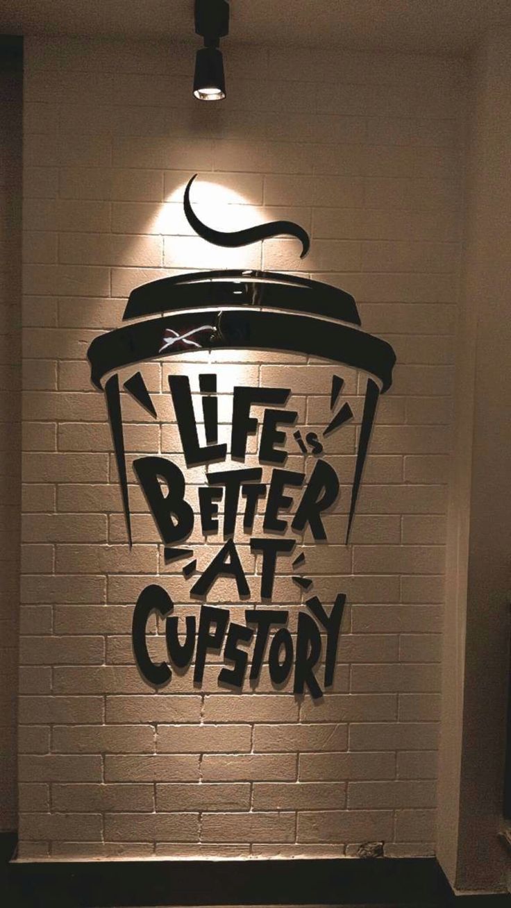 Coffee wall art with cup design and cafe aesthetic decor